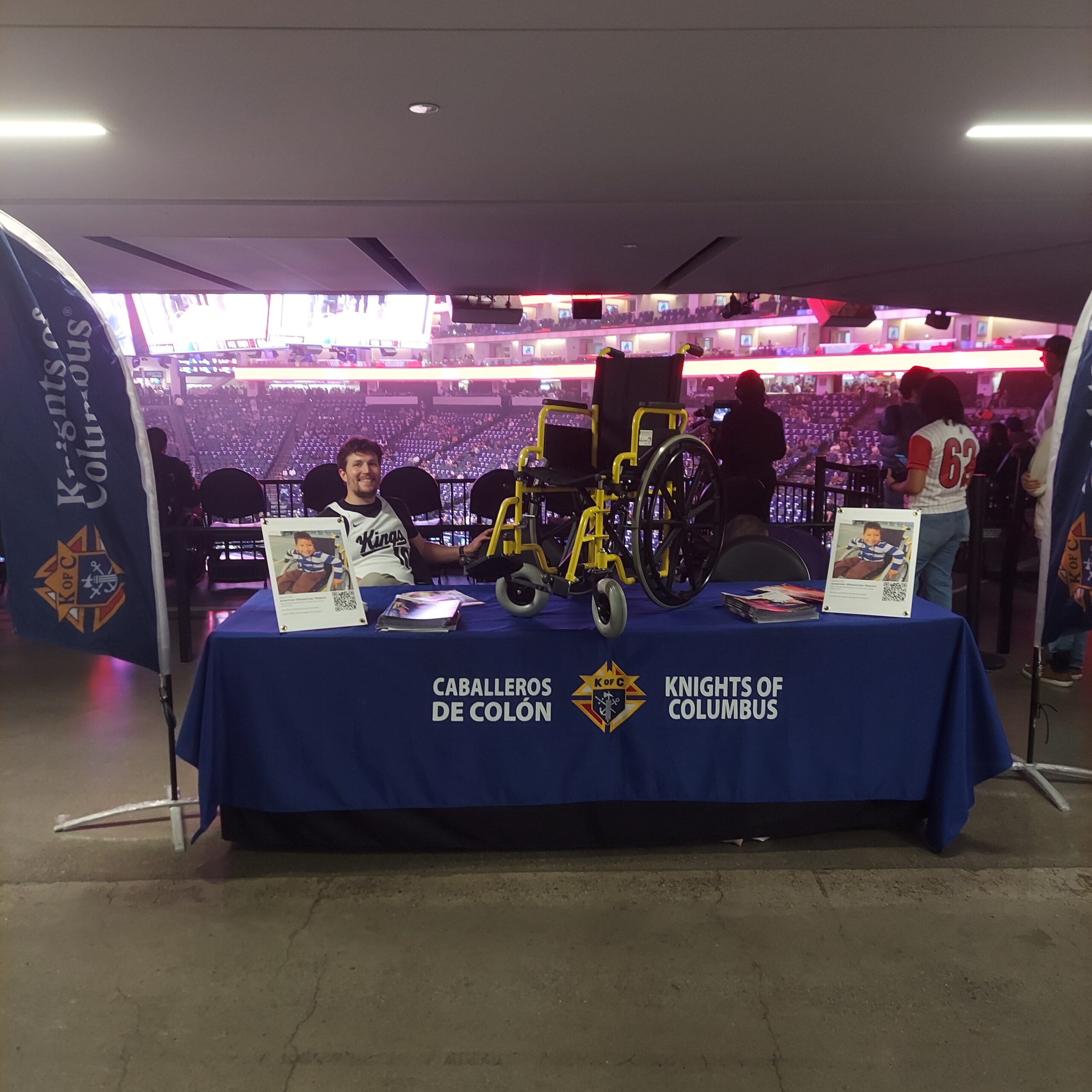 The Knights sponsored a table at a Kings game.